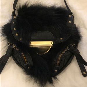Faux fur mini bag